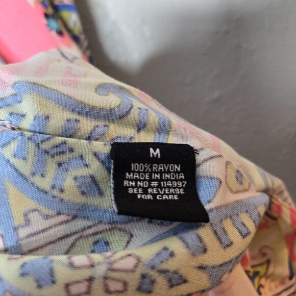 Kimono Tolani Collection Womens Size Med Blouse Paisley Floral Kimono Top Yellow - Picture 5 of 6